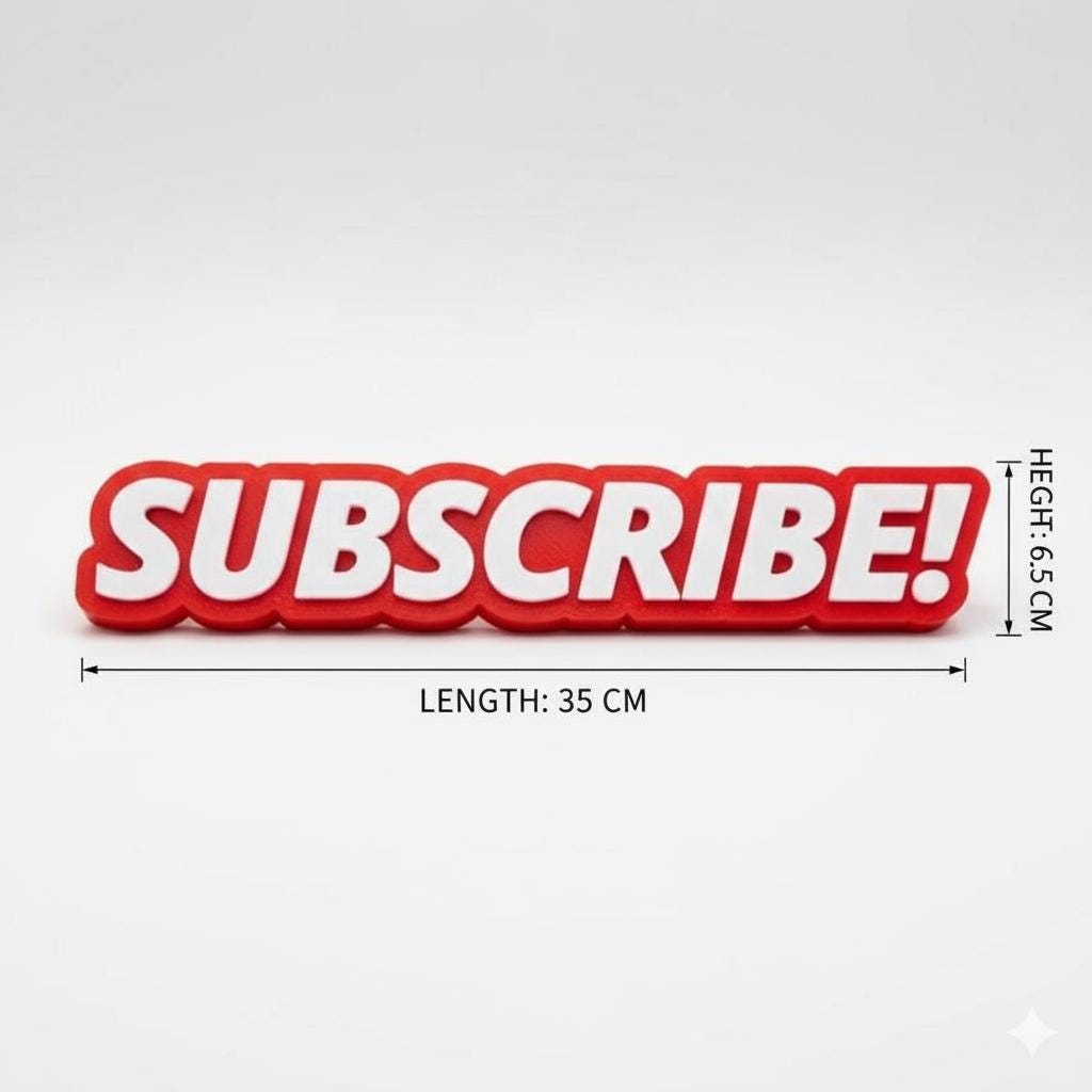 Custom 3D YouTube Plaque – Personalized Name for YouTubers – Shelf Decor – Video Background