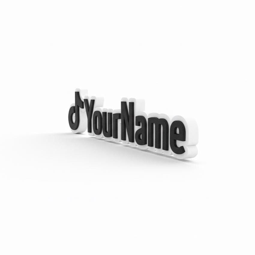 Custom 3D TikTok Name Plaque – Personalized Username Sign – Desk or Shelf Decor – Gift for Creators – Modern 3D Printed Logo