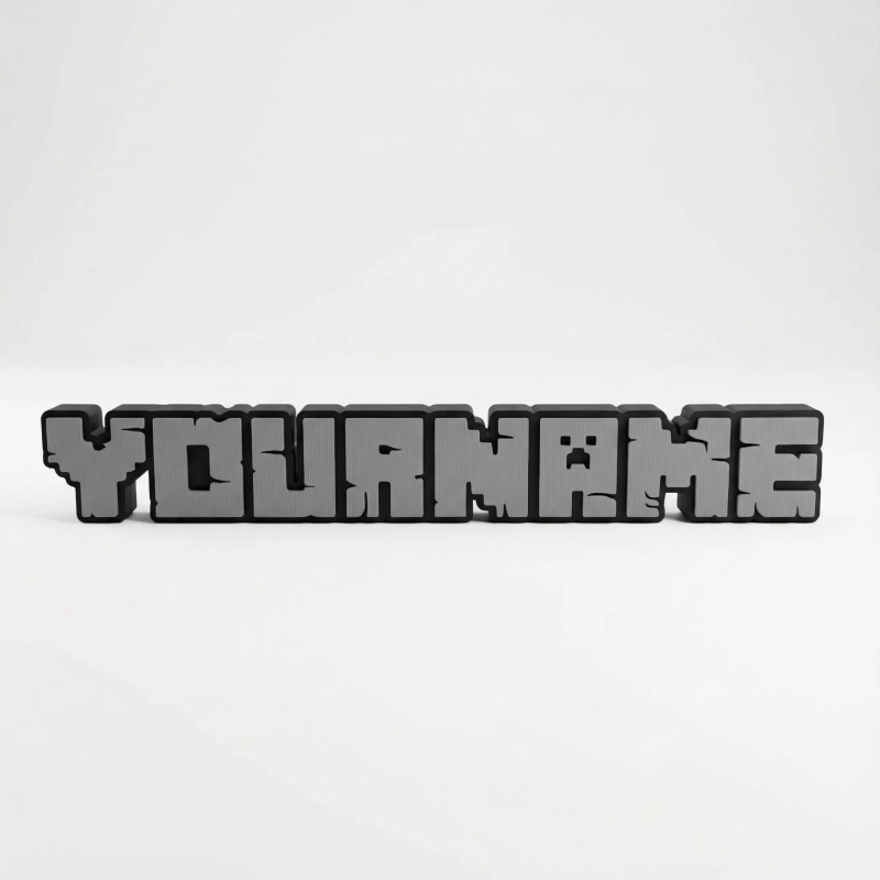 Custom Maincraft style 3D Name Sign