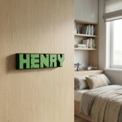 Custom Maincraft style 3D Name Sign