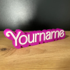 Custom name plate inspired by Barbie — pink, cute & personalized
