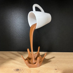 Floating Coffee Cup Sculpture – Unique Desk Decoration