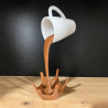 Floating Coffee Cup Sculpture – Unique Desk Decoration