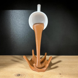 Floating Coffee Cup Sculpture – Unique Desk Decoration