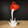 Floating Coffee Cup Sculpture – Unique Desk Decoration