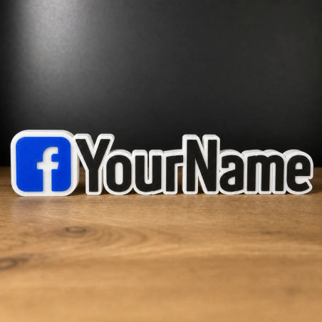 Custom Facebook Name Sign – Personalised Plaque & Plate