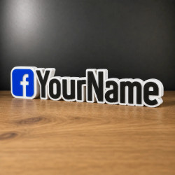 Custom Facebook Name Sign – Personalised Plaque & Plate