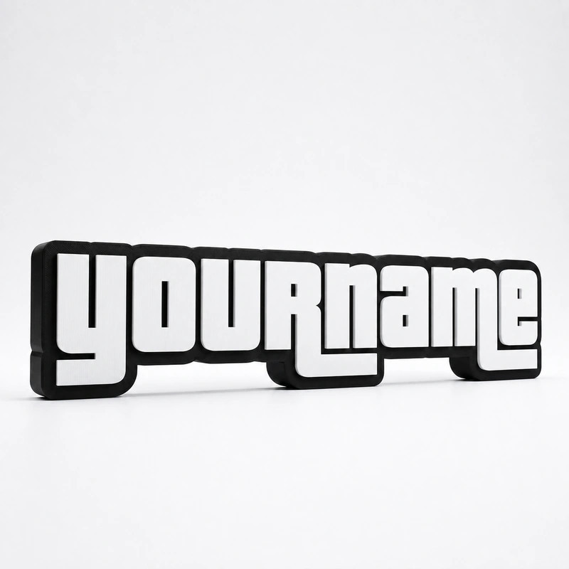 Custom GTA Name Sign – Personalised Plaque & Name Plate