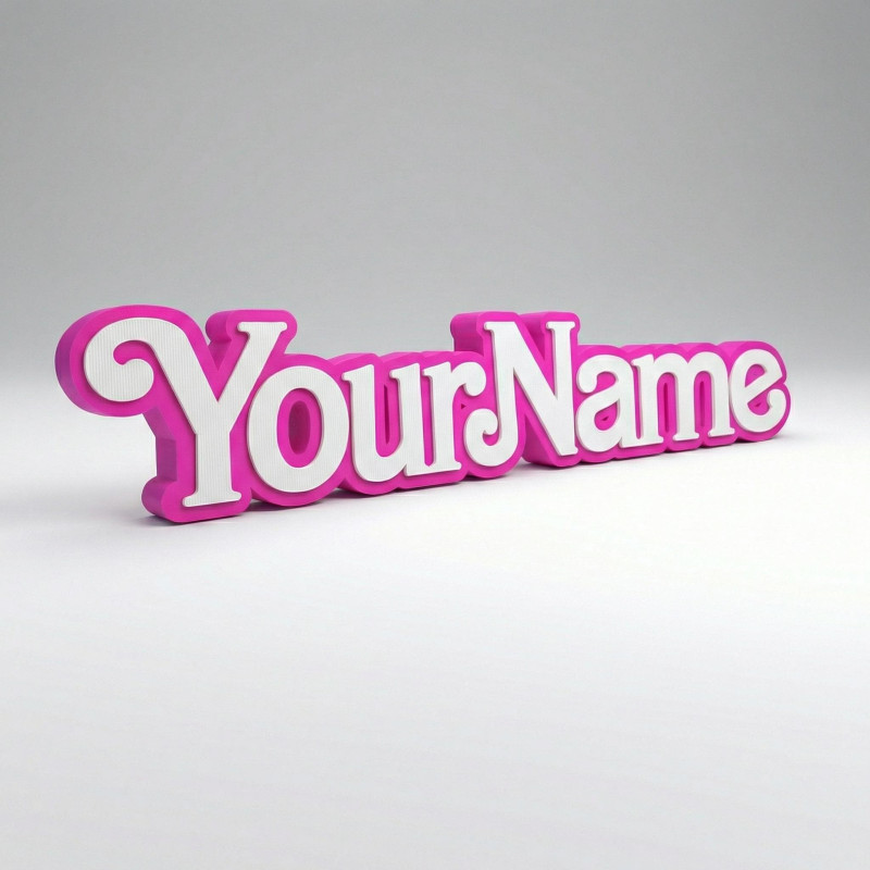 Custom Barbie Name Sign