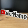 Custom YouTube Name Sign – Personalised Plaque & Plate
