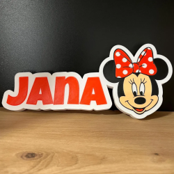 Custom Minie Mouse style 3D Name Sign