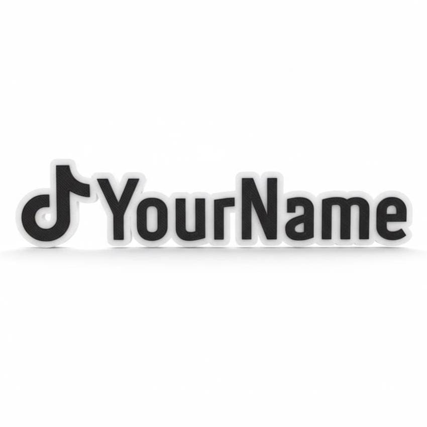 Custom 3D TikTok Name Plaque – Personalized Username Sign – Desk or Shelf Decor – Gift for Creators – Modern 3D Printed Logo